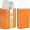 25-Pack Orange Gift Bags with Handles - Small Paper Treat Bags for Birthday, Wedding, Retail (5.3x3.2x9 In)